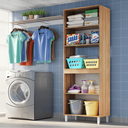 Ver imagem 2 de Armario Lavanderia 4 Portas 2,22m C/ Nicho Pés Reguláveis Teka Madrid