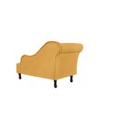 Ver imagem 2 de Recamier Decorativo Divã Olivia Couro Amarelo Pés Madeira Mz Decor