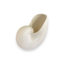 Vaso Decorativo Concha Nautilus Off White em Cerâmica - 2