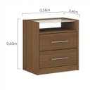 Ver imagem 3 de Mesa de Cabeceira 2 Gavetas com Prateleira em Vidro Roma Bianchi Móveis