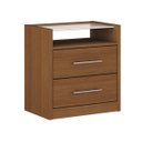 Ver imagem 2 de Mesa de Cabeceira 2 Gavetas com Prateleira em Vidro Roma Bianchi Móveis