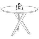 Ver imagem 4 de Mesa de Jantar Redonda 4 Lugares Tampo MDF 109 cm 21668 Cinamomo Ornar
