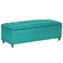 Ver imagem 1 de Puff Baú Recamier Pés Palito Suede Acqua 1,5M - Casa Renovo