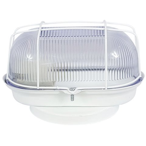 Arandela Luminária Oval Tartaruga Branca Aço Lente Cristal