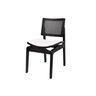 Cadeira Megan Luxo Jantar Estofada Madeira Maciça Preto:boucle Branco - 1
