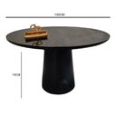 Ver imagem 2 de Mesa Jantar Cone Laqueado Tampo Redondo Laca com Vidro 100cm Preto