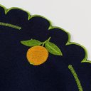 Ver imagem 4 de Jogo de Guardanapos Sousplat Americano 12 Peças Bordado Decorativo - Limão Siciliano Azul Marinho