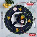 Ver imagem 3 de Jogo de Guardanapos Sousplat Americano 12 Peças Bordado Decorativo - Limão Siciliano Azul Marinho