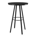 Ver imagem 1 de Mesa Bistro Redonda 70 Cm Estrutura Aço Carbono Base Dourada Boston Preto