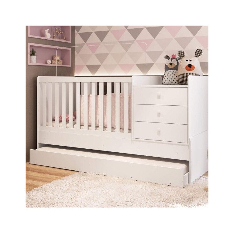 Cama Auxiliar sem Colchão com Rodízios 191cm Linha Bb Bb692 Completa Móveis
