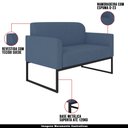 Ver imagem 4 de Poltrona Namoradeira Decorativa Isabella Base Industrial Suede Azul Marinho/Preto Gran Belo