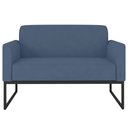 Ver imagem 6 de Poltrona Namoradeira Decorativa Isabella Base Industrial Suede Azul Marinho/Preto Gran Belo