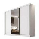 Ver imagem 1 de Guarda Roupa Casal Sollo 3 Portas de Correr 6 Gavetas MDF com Espelho Neve Móveis Novo Horizonte