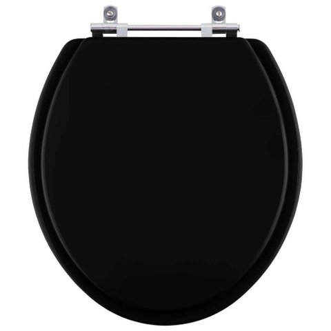 Tampa de Vaso Mdf Laqueado Dalia Preto para Bacia Fiori 6lpf