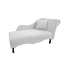 Ver imagem 1 de Recamier Decorativo Sara Couro Branco Com Almofada Mz Decor