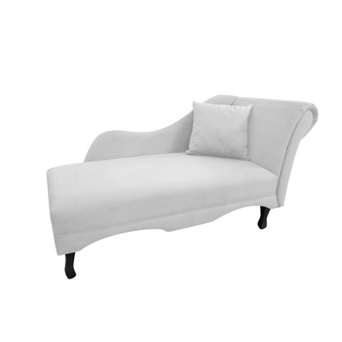 Recamier Decorativo Sara Couro Branco Com Almofada Mz Decor