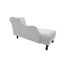 Ver imagem 2 de Recamier Decorativo Sara Couro Branco Com Almofada Mz Decor