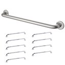 Ver imagem 1 de Barra de Apoio 70cm Aço Inox Kit 9 Unidades Banheiro Box Idoso Gestante Criança Suporte Resistente a