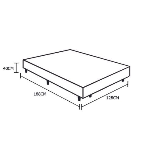 Cama Box Solteiro Viúva Suede Homequeen Bege 40x128x188 Madeira com Pés de Plástico