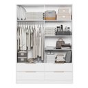 Ver imagem 7 de Guarda-Roupa Casal 4 Portas 4 Gavetas Domo Branco