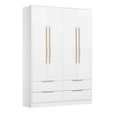 Ver mais imagens de Guarda-Roupa Casal 4 Portas 4 Gavetas Domo Branco