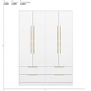 Ver imagem 3 de Guarda-Roupa Casal 4 Portas 4 Gavetas Domo Branco