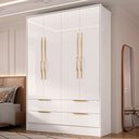 Ver imagem 1 de Guarda-Roupa Casal 4 Portas 4 Gavetas Domo Branco