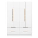 Ver imagem 2 de Guarda-Roupa Casal 4 Portas 4 Gavetas Domo Branco