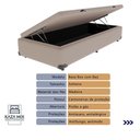 Ver imagem 3 de Base Box com Baú Solteiro Bege de Madeira 88cm Kazamix Cor:bege