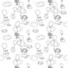 Papel de Parede Adesivo Infantil Desenhos de Crianças com Fundo Branco - Ssin-018 - 1