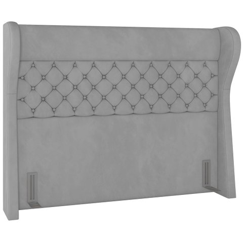 Cabeceira Cama Box Casal 140 Cm P05 Madrid Veludo Cinza - Lyam Decor