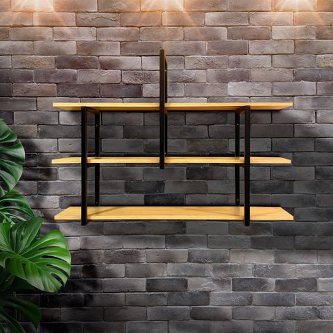 Prateleira Organizadora Suspensa Mdf/ferro Sala/cozinha