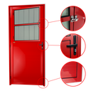 Ver imagem 2 de Porta Alumínio Lambril c/Grade 86 D. V.Boreal Vermelho Brimak