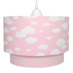 Lustre Tubular Duplo Nuvem Rosa Quarto Bebê Infantil Menina - 1