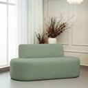 Ver imagem 2 de Sofá Reto 02 Lugares 150cm Mônaco Bouclé Verde Claro - Nexta Casa