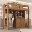 Ver imagem 1 de Cama Alta Infantil Juvenil 2 Portas com Escrivaninha Multifuncional Zwork Yescasa