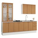 Ver imagem 2 de Cozinha Modulada 280cm 100% Mdf Cristaleira Aéreos Balcões Cor:branco Fosco/ Teka Soho