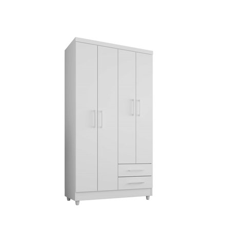 Roupeiro Solteiro 4 Portas 2 Gavetas Madri Cedro Areia - Rud Rack