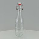 Ver imagem 2 de Garrafa de Vidro 1L Transparente 32x8x8cm Água Suco Geladeira Bebidas Tampa Mesa