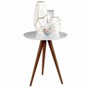 Ver imagem 4 de Conjunto de Mesa Lateral e Apoio Retrô Decore - Branco