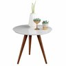 Conjunto de Mesa Lateral e Apoio Retrô Decore - Branco - 3
