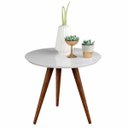 Ver imagem 3 de Conjunto de Mesa Lateral e Apoio Retrô Decore - Branco
