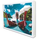 Ver imagem 1 de Quadro Decorativo Caixa Alta com Vidro Os Barcos TaColado Moldura Branca 90 x 60cm