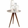 Conjunto de Mesa Lateral e Apoio Retrô Decore - Off White - 4