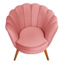 Ver imagem 3 de Kit 2 Poltronas Pétala Decorativas Rosa Pés Palito Em Madeira Maciça