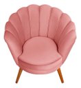 Ver imagem 3 de Kit 2 Poltronas Pétala Decorativas Rosa Pés Palito Em Madeira Maciça