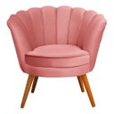Ver imagem 2 de Kit 2 Poltronas Pétala Decorativas Rosa Pés Palito Em Madeira Maciça