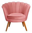 Ver imagem 2 de Kit 2 Poltronas Pétala Decorativas Rosa Pés Palito Em Madeira Maciça