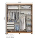 Ver imagem 5 de Guarda Roupa Verg 02 Portas Deslizantes Nature/Off White - Móveis Henn