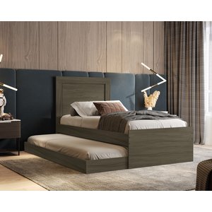 Bicama Solteiro Luara com Cama Auxiliar - Castanho